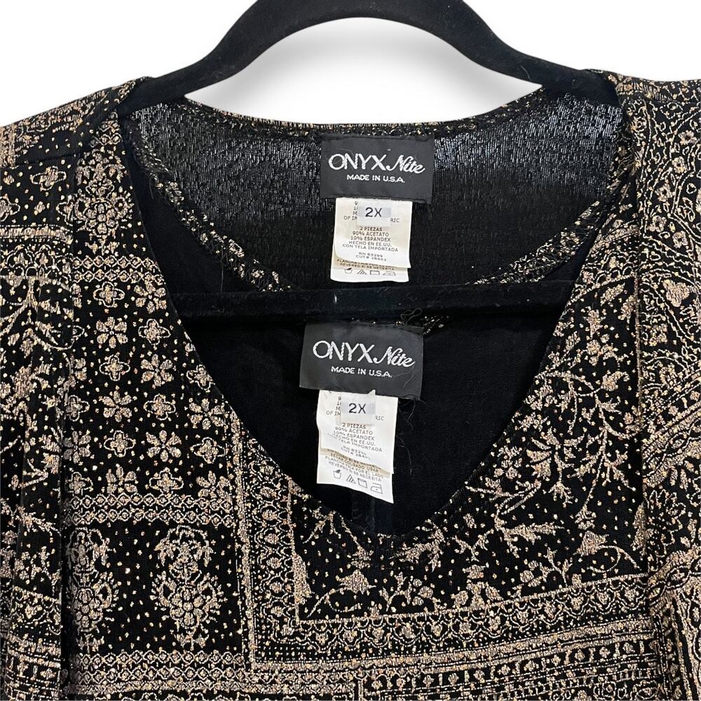 Vintage Onyx Nite glitter 2 piece blouse and jacket set - Picture 6 of 8